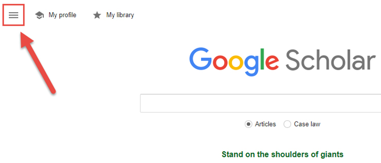 Google Scholar Options Menu Button