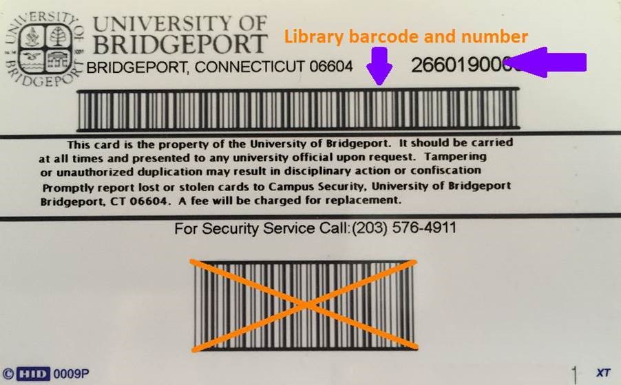An image of where the long bardcode on your ID is located